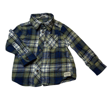 Boys Cotton On, checked flannel cotton long sleeve shirt, EUC, size 2,  