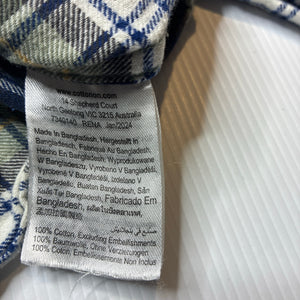 Boys Cotton On, checked flannel cotton long sleeve shirt, EUC, size 2,  