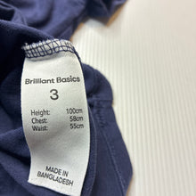Load image into Gallery viewer, Girls Brilliant Basics, navy cotton tee / top, GUC, size 3,  