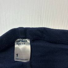Load image into Gallery viewer, Girls Anko, navy leggings / bottoms, glitter rainbows, EUC, size 1,  
