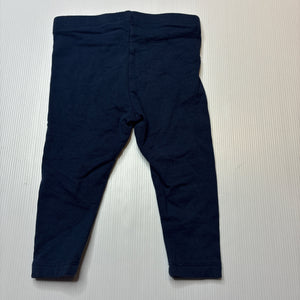 Girls Anko, navy leggings / bottoms, glitter rainbows, EUC, size 1,  