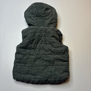 Boys Anko, wadded corduroy cotton hooded vest, GUC, size 0,  