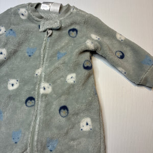 Unisex Anko, fleece zip coverall / romper, FUC, size 0,  