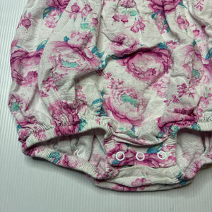 Girls Dymples, floral cotton bubble romper, GUC, size 0,  
