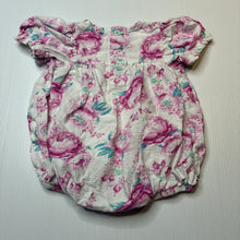 Load image into Gallery viewer, Girls Dymples, floral cotton bubble romper, GUC, size 0,  