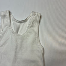 Load image into Gallery viewer, Unisex Anko, white cotton singlet top, GUC, size 0,  