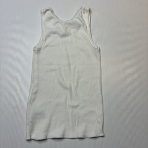 Unisex Anko, white cotton singlet top, GUC, size 0,  