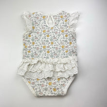 Load image into Gallery viewer, Girls Anko, broderie trim floral bodysuit / romper, FUC, size 0,  