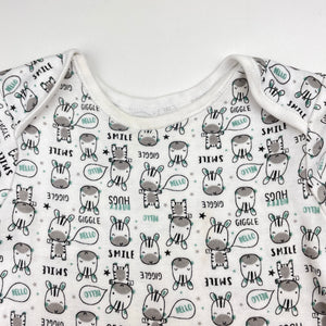 Unisex Primark, cotton bodysuit / romper, zebras, FUC, size 2,  