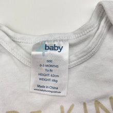 Load image into Gallery viewer, Unisex 4 Baby, cotton bodysuit / romper, FUC, size 000,  