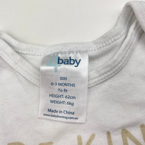 Unisex 4 Baby, cotton bodysuit / romper, FUC, size 000,  