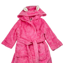 Load image into Gallery viewer, Girls Neon, pink fleece dressing gown / bath robe, GUC, size 2,  