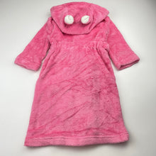 Load image into Gallery viewer, Girls Neon, pink fleece dressing gown / bath robe, GUC, size 2,  