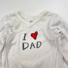 Load image into Gallery viewer, Unisex H&amp;M, organic cotton bodysuit / romper, dad, FUC, size 00,  