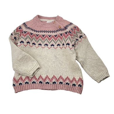 Girls H&M, knitted sweater / jumper, FUC, size 1,  