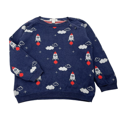 Boys purebaby, knitted organic cotton / wool sweater / jumper, wash fade & pilling, FUC, size 3,  