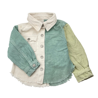 Unisex GHANDA, block colour corduroy cotton shirt, poppers, GUC, size 1-2,  