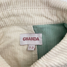Load image into Gallery viewer, Unisex GHANDA, block colour corduroy cotton shirt, poppers, GUC, size 1-2,  