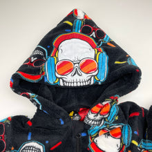 Load image into Gallery viewer, Boys Tilt, fleece all-in-one pyjamas, skulls, GUC, size 10,  