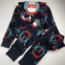 Load image into Gallery viewer, Boys Tilt, fleece all-in-one pyjamas, skulls, GUC, size 10,  