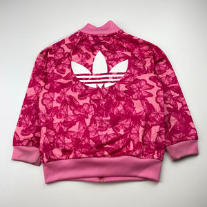 Girls Adidas, zip up track top, butterflies, *stains on cuffs*, FUC, size 3-4,  