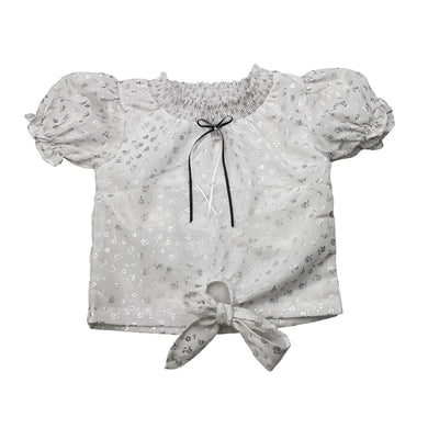 Girls Daffofils, cotton lined lightweight floral top, L: 29cm, armpit to armpit: 28cm, FUC, size 2-3,  