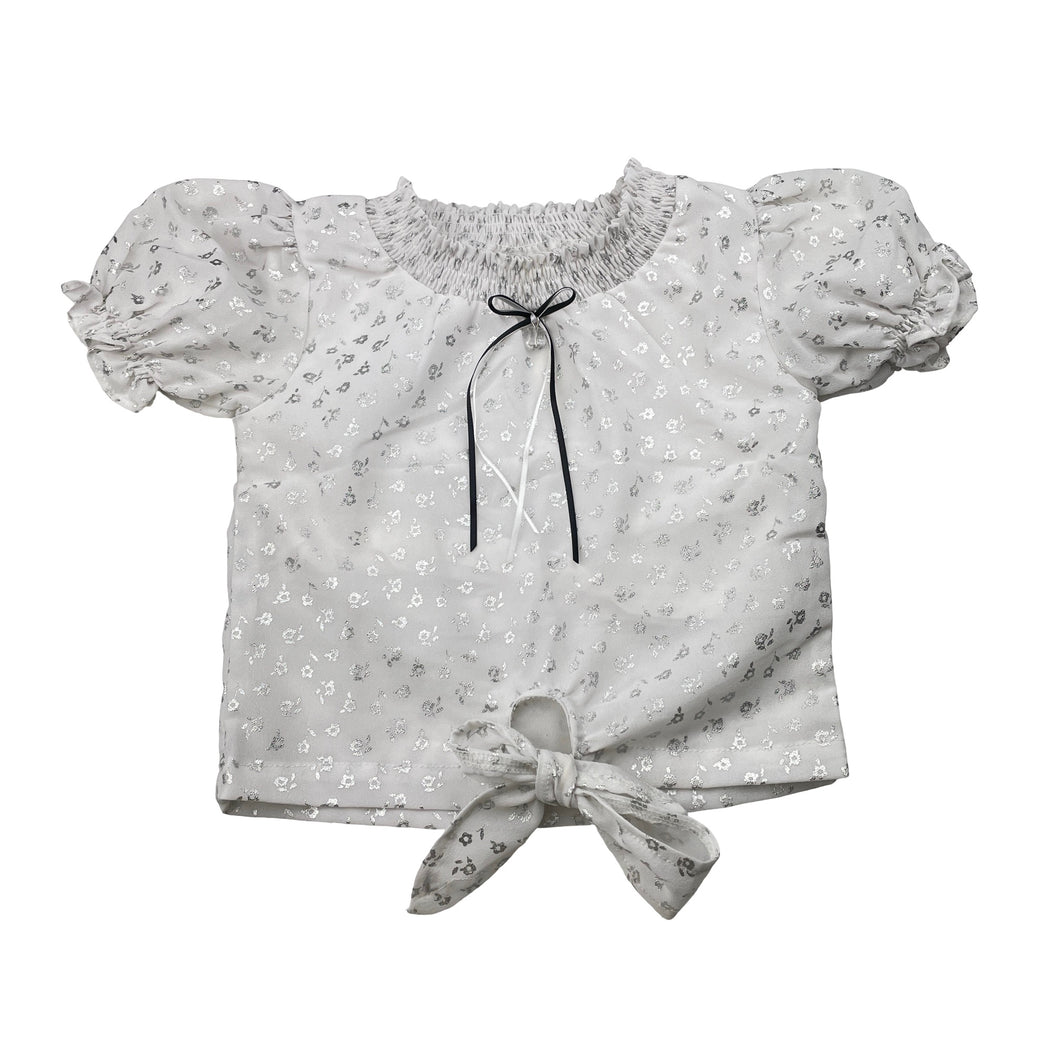 Girls Daffofils, cotton lined lightweight floral top, L: 29cm, armpit to armpit: 28cm, FUC, size 2-3,  