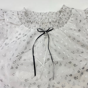 Girls Daffofils, cotton lined lightweight floral top, L: 29cm, armpit to armpit: 28cm, FUC, size 2-3,  