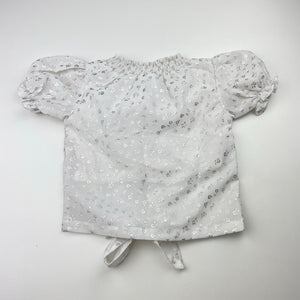 Girls Daffofils, cotton lined lightweight floral top, L: 29cm, armpit to armpit: 28cm, FUC, size 2-3,  