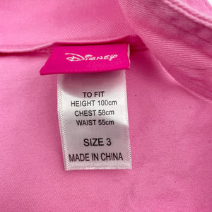 Girls Disney, Minnie Mouse cotton overalls dress / pinafore, FUC, size 3, L: 52cm
