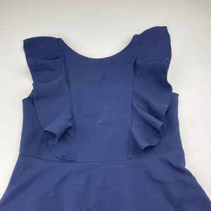 Girls Bardot Junior, navy ruffle party dress, FUC, size 6, L: 61cm