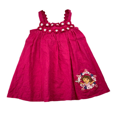 Girls Nickelodeon, Dora the Explorer cotton summer dress, FUC, size 2, L: 45cm