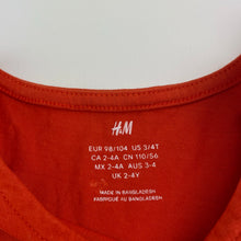 Load image into Gallery viewer, Girls H&amp;M, cotton casual dress, GUC, size 3-4, L: 51cm