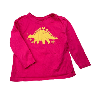 Girls Anko, cotton long sleeve tee / top, dinosaur, EUC, size 3,  