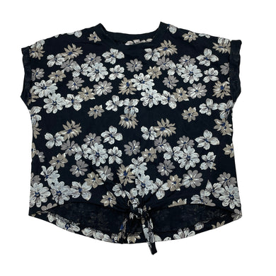 Girls Mango, floral cotton tie front top, GUC, size 10,  
