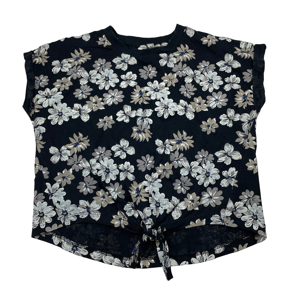 Girls Mango, floral cotton tie front top, GUC, size 10,  