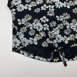 Girls Mango, floral cotton tie front top, GUC, size 10,  