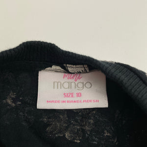 Girls Mango, floral cotton tie front top, GUC, size 10,  