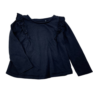 Girls Target, navy organic cotton long sleeve top, GUC, size 3,  