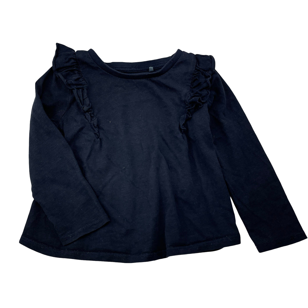 Girls Target, navy organic cotton long sleeve top, GUC, size 3,  