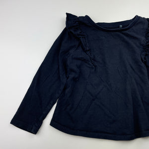 Girls Target, navy organic cotton long sleeve top, GUC, size 3,  