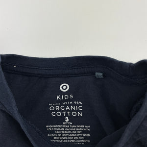 Girls Target, navy organic cotton long sleeve top, GUC, size 3,  