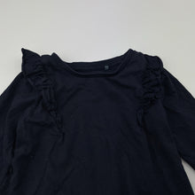 Load image into Gallery viewer, Girls Target, navy organic cotton long sleeve top, GUC, size 3,  