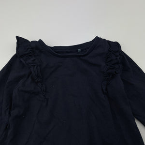 Girls Target, navy organic cotton long sleeve top, GUC, size 3,  