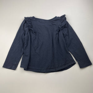 Girls Target, navy organic cotton long sleeve top, GUC, size 3,  