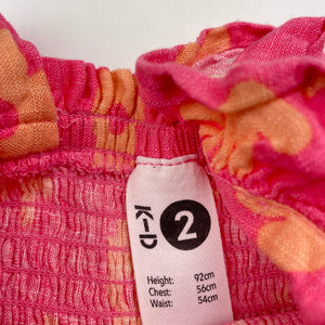Girls KID, floral viscose / linen summer top, GUC, size 2,  