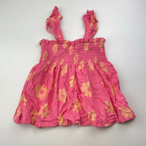 Girls KID, floral viscose / linen summer top, GUC, size 2,  