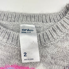 Load image into Gallery viewer, Girls Anko, soft feel knit sweater / jumper, unicorn, GUC, size 2,  