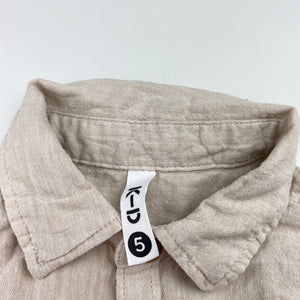 Boys KID, linen/cotton long sleeve shirt, EUC, size 5,  