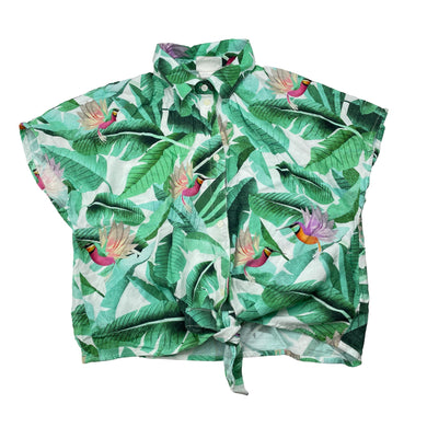 Girls H&M, x Dieter Braun lightweight viscose tie front shirt, GUC, size 12-13,  